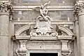 Sculpture by Marino Gropelli[4] above the church's main entrance