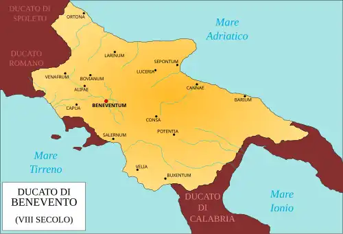 Lombard Duchy of Benevento in the eighth century