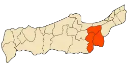 Location of Ahmer El Aïn within Tipaza Province