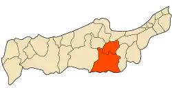 Location of Hadjout within Tipaza Province