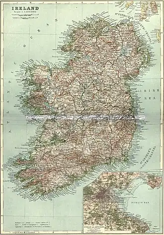 Map of Ireland in 1911 Encyclopædia Britannica eleventh edition