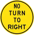No turn to right