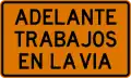 T1-4b Roadworks ahead (plaque)