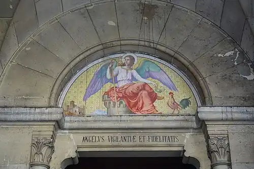 "An Angel, faithful and watchful" inside the porch