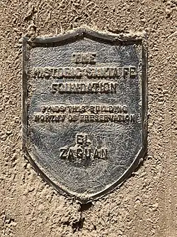 El Zaguan, Santa Fe, Historic Santa Fe Foundation plaque