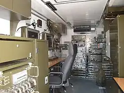 The interior of one of the containers