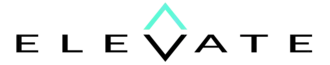 The word Elevate in all caps, with the word V resembling a diamond.