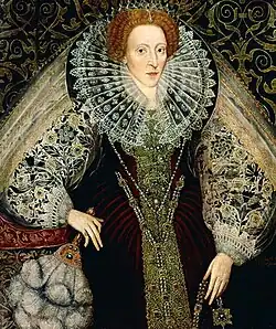John Bettes the Younger's portrait of Elizabeth I; c. 1585.[66]