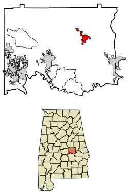 Location of Eclectic in Elmore County, Alabama