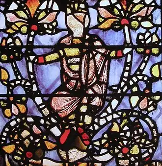 Detail of a Tree of Jesse from York Minster (c. 1170), the oldest stained-glass window in England