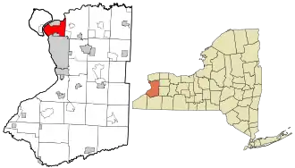 Location in Erie County and the state of New York