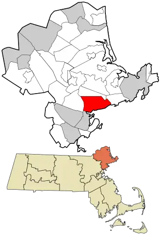 Location in Essex County and the state of Massachusetts.