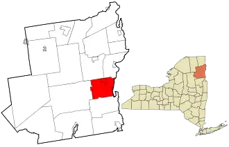 Location in Essex County and the state of New York