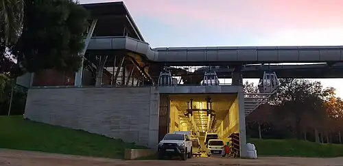 Intermediate station showing basement cable car store