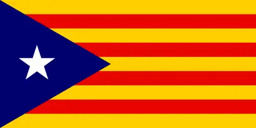Flag proposed (June 2017) by the Fundació Reeixida as the official flag of an independent Catalonia.