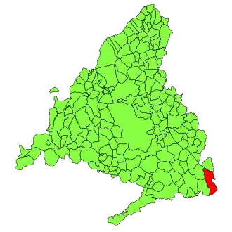 Municipal location within the Community of Madrid.
