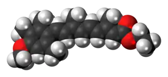 Space-filling model of the etretinate molecule