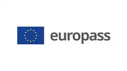 The European Union flag – a dark blue field with a ring of 12 yellow stars – next to gray, all-lowercase text in a sans-serif font, reading "europass".