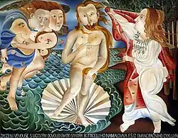 The Birth of Venouš, courtesy of Sandro Botticelli, 1968, oil, 120x150 cm