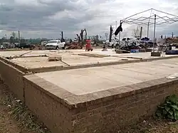 Foundation of a home destroyed by the tornado