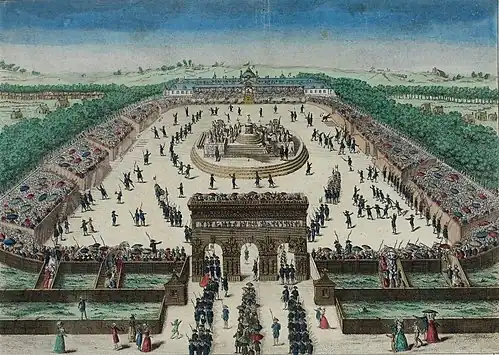 Illustration of the Fête de la Fédération at Champ de Mars, July 14, 1790 (Musée de la Révolution française).