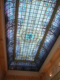 The Crédit Lyonnais of Nancy houses the largest stained glass window in the École de Nancy style, created in 1901, Nancy, France