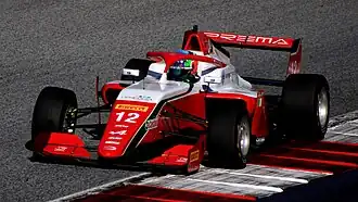 Antonelli driving the Tatuus F3 T-318 at the Red Bull Ring in the 2023 Formula Regional European Championship