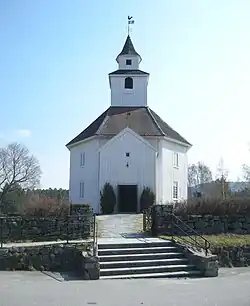 View of the local church, Hornnes Church