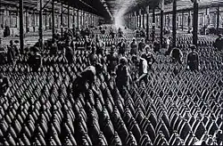 Stocks of projectiles in a Belgian factory.