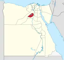 Faiyum Governorate on the map of Egypt