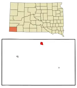 Location in Fall River County and the state of South Dakota