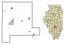 Location of Ramsey in Fayette County, Illinois.