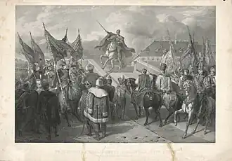 Ferdinand V on the coronation hill (1858)