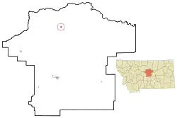 Location of Winifred, Montana