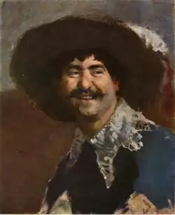Filippo Colarossi poses as a cavalier for the Finnish artist Helene Schjerfbeck (1862-1946)
