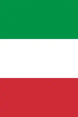 Vertical variation of the flag of Italy.