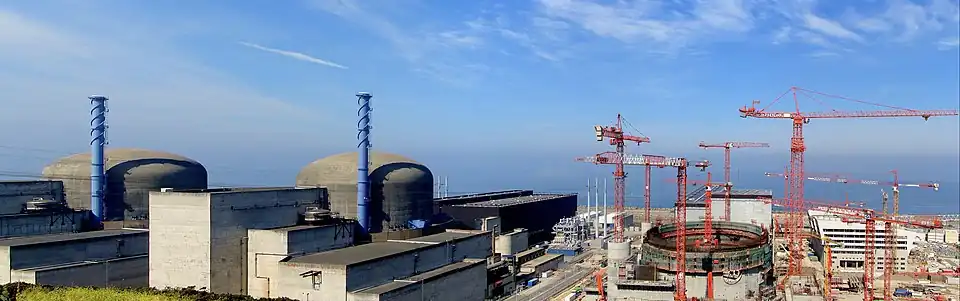 Flamanville Nuclear Power Plant in 2010 during construction of block 3