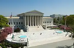 Plaza of the U.S. Supreme Court Building, with the building in the background