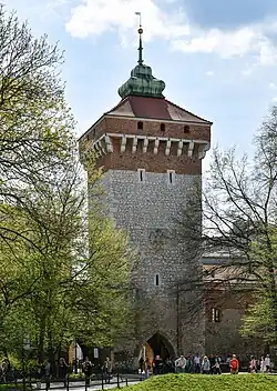 St. Florian's Gate, view from the Planty Park