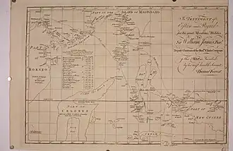 Chart showing the track of the Tartar Galley1774-1776