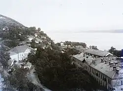 The harbor and freight railway station of Baziaș (2 January 1908)