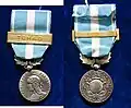 Médaille d' Outre Mer with original ribbon and "Tchad" clasp