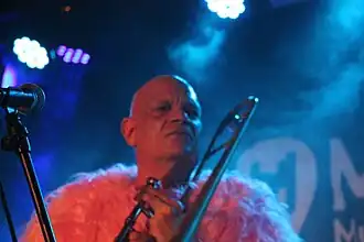 Ashley Slater with Freak Power during his show in Brno (2024)