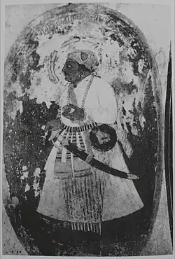 Early 18th century fresco art depicting Baba Gurditta from Dehradun