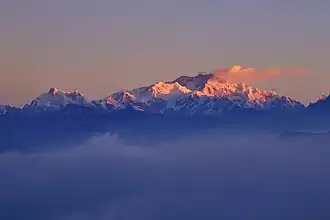 Sunrise on Mt. Kanchendzonga from Aahl near Sandakphu or Sandakpur
