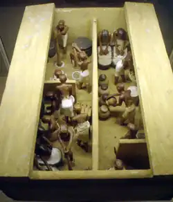 An Egyptian funerary model of a bakery and brewery (11th dynasty, circa 2009–1998 BC)