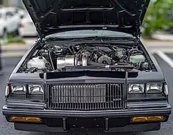 1987 Buick Regal Grand National Engine. Visible factory Garret turbocharger