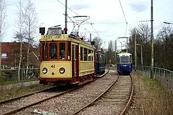 Groningen tram 41 with the Amsterdam car 916 in Amstelveen.