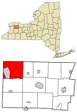 Location of Alabama in Genesee County and New York