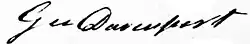 Cursive signature in ink